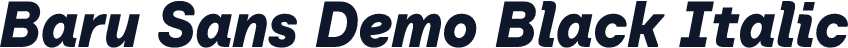 Baru Sans Demo Black Italic