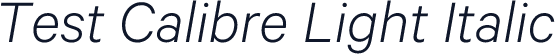 Test Calibre Light Italic
