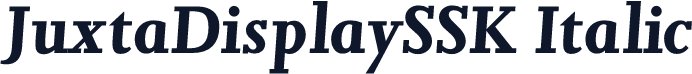 JuxtaDisplaySSK Italic
