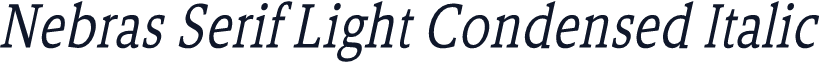 Nebras Serif Light Condensed Italic