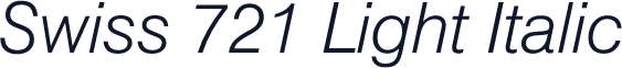 Swiss 721 Light Italic