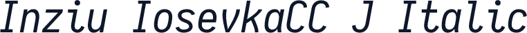Inziu IosevkaCC J Italic