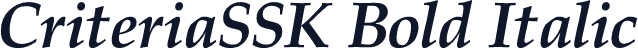 CriteriaSSK Bold Italic