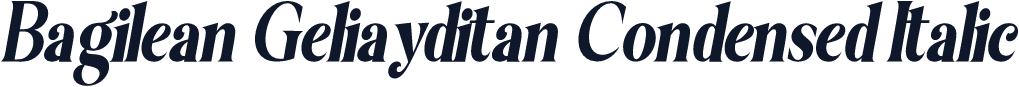 Bagilean Geliayditan Condensed Italic