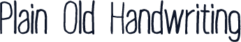 Plain Old Handwriting