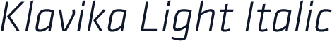 Klavika Light Italic