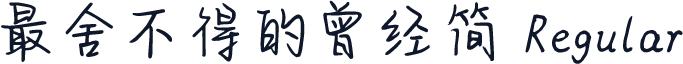 最舍不得的曾经简 Regular