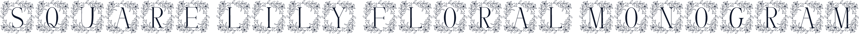 Square Lily Floral Monogram