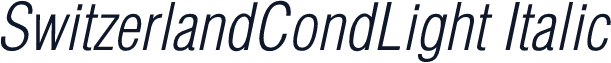 SwitzerlandCondLight Italic