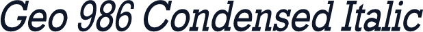 Geo 986 Condensed Italic