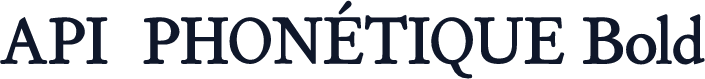 API  PHONÉTIQUE Bold