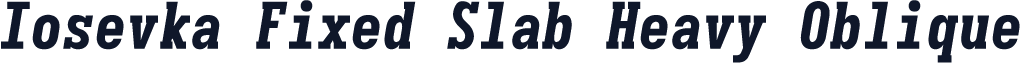 Iosevka Fixed Slab Heavy Oblique