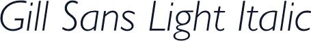 Gill Sans Light Italic