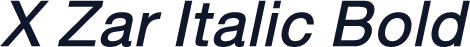 X Zar Italic Bold