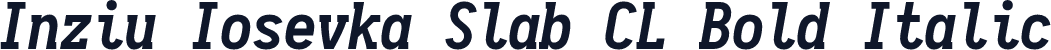 Inziu Iosevka Slab CL Bold Italic