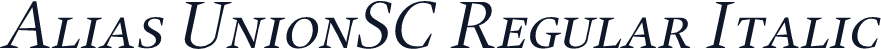 Alias UnionSC Regular Italic