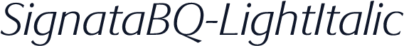 SignataBQ-LightItalic