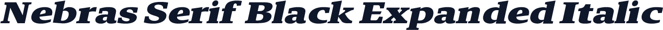 Nebras Serif Black Expanded Italic
