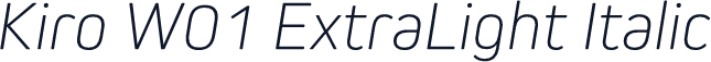Kiro W01 ExtraLight Italic