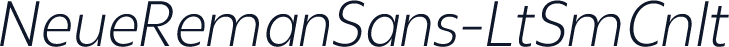 NeueRemanSans-LtSmCnIt
