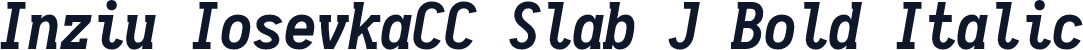 Inziu IosevkaCC Slab J Bold Italic