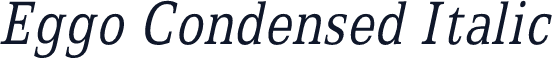 Eggo Condensed Italic