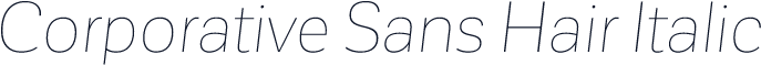 Corporative Sans Hair Italic