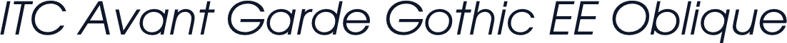 ITC Avant Garde Gothic EE Oblique