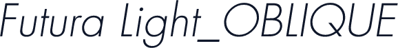 Futura Light_OBLIQUE