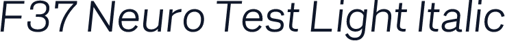 F37 Neuro Test Light Italic