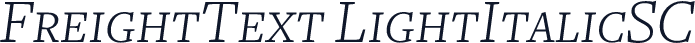 FreightText LightItalicSC