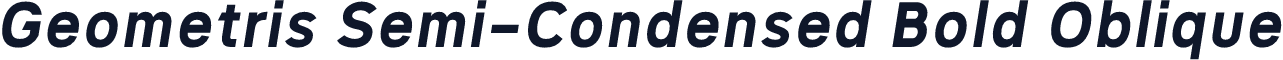Geometris Semi-Condensed Bold Oblique