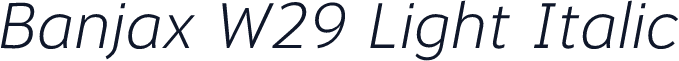 Banjax W29 Light Italic