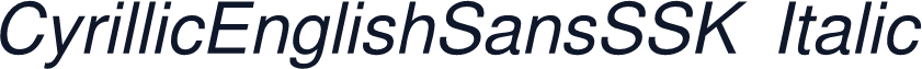 CyrillicEnglishSansSSK Italic