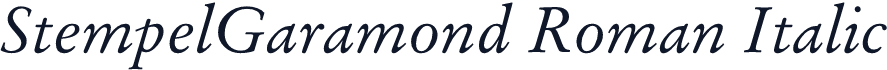 StempelGaramond Roman Italic