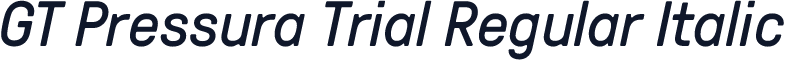 GT Pressura Trial Regular Italic