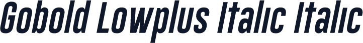Gobold Lowplus Italic Italic