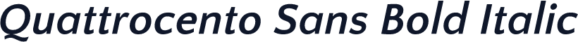 Quattrocento Sans Bold Italic