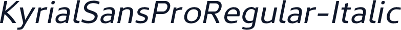 KyrialSansProRegular-Italic