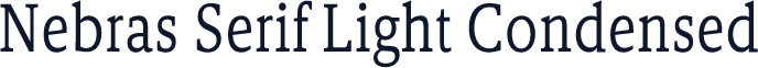 Nebras Serif Light Condensed