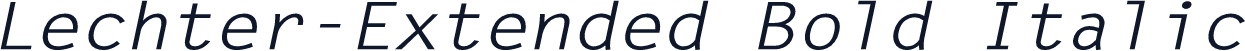 Lechter-Extended Bold Italic