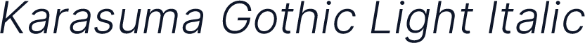 Karasuma Gothic Light Italic