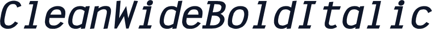 CleanWideBoldItalic