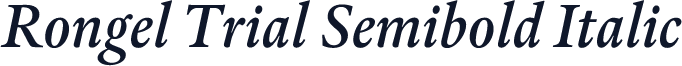 Rongel Trial Semibold Italic