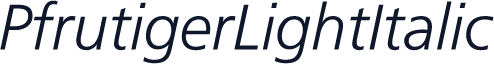 PfrutigerLightItalic