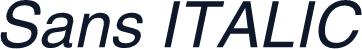 Sans ITALIC