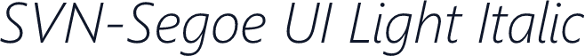 SVN-Segoe UI Light Italic