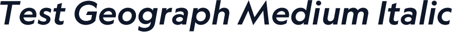 Test Geograph Medium Italic