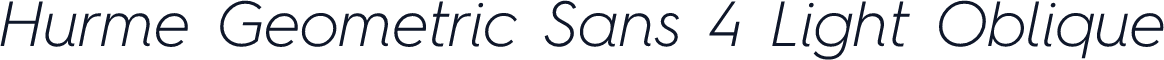 Hurme Geometric Sans 4 Light Oblique