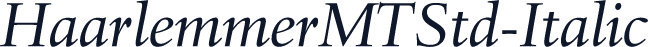 HaarlemmerMTStd-Italic